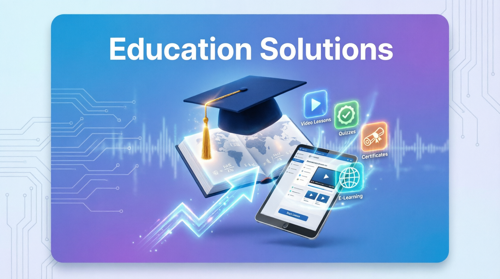 Education Solutions digital learning illustration